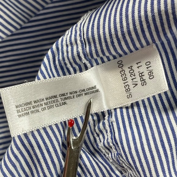 Gap Shirt Mens Small Blue Striped Button Down Long Sleeve 100% Cotton Casual - Picture 15 of 16